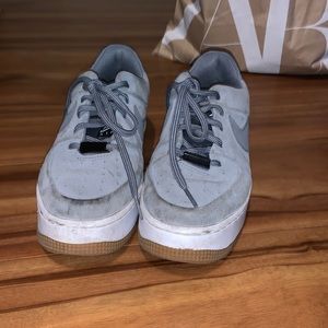 Size 9 gray suede Nike air forces